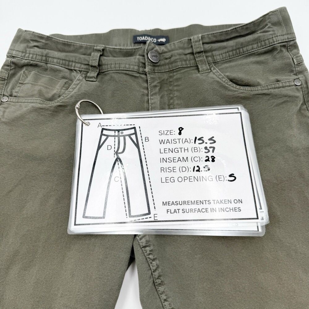 Toad Co Women’s Earthworks 5-Pocket Skinny Pants 8 Green Organic - Picture 5 of 8